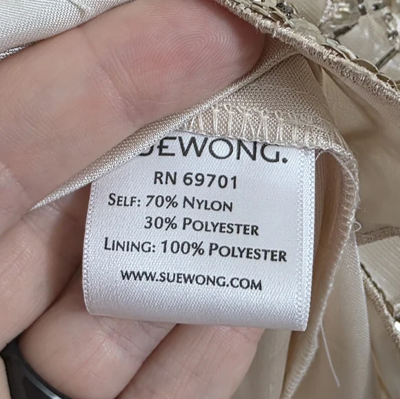 Sue Wong Beaded Embellished Pleated Dress